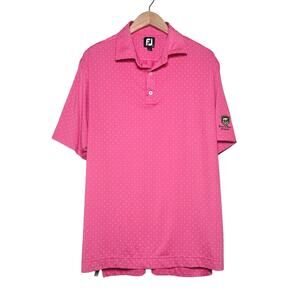 Footjoy | Men | Bear’s Best Atlanta Pink Diamond Print Golf Polo Shirt | Large